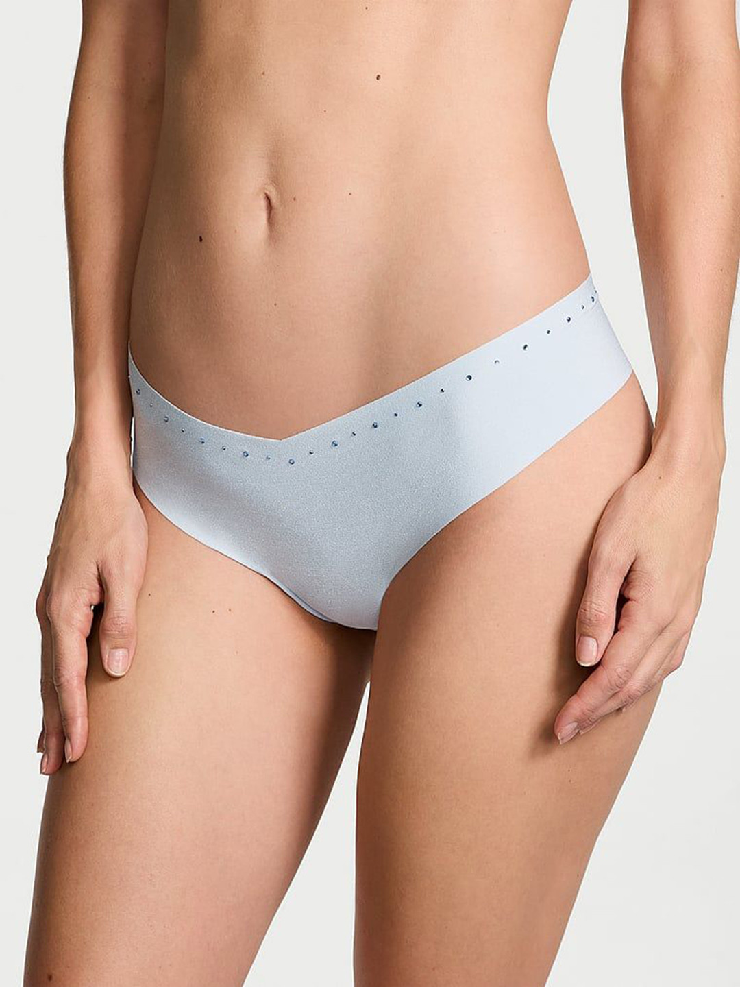 

Victoria's Secret Women No-Show Shine-Trim Thong Briefs 112552146GQ4, Blue