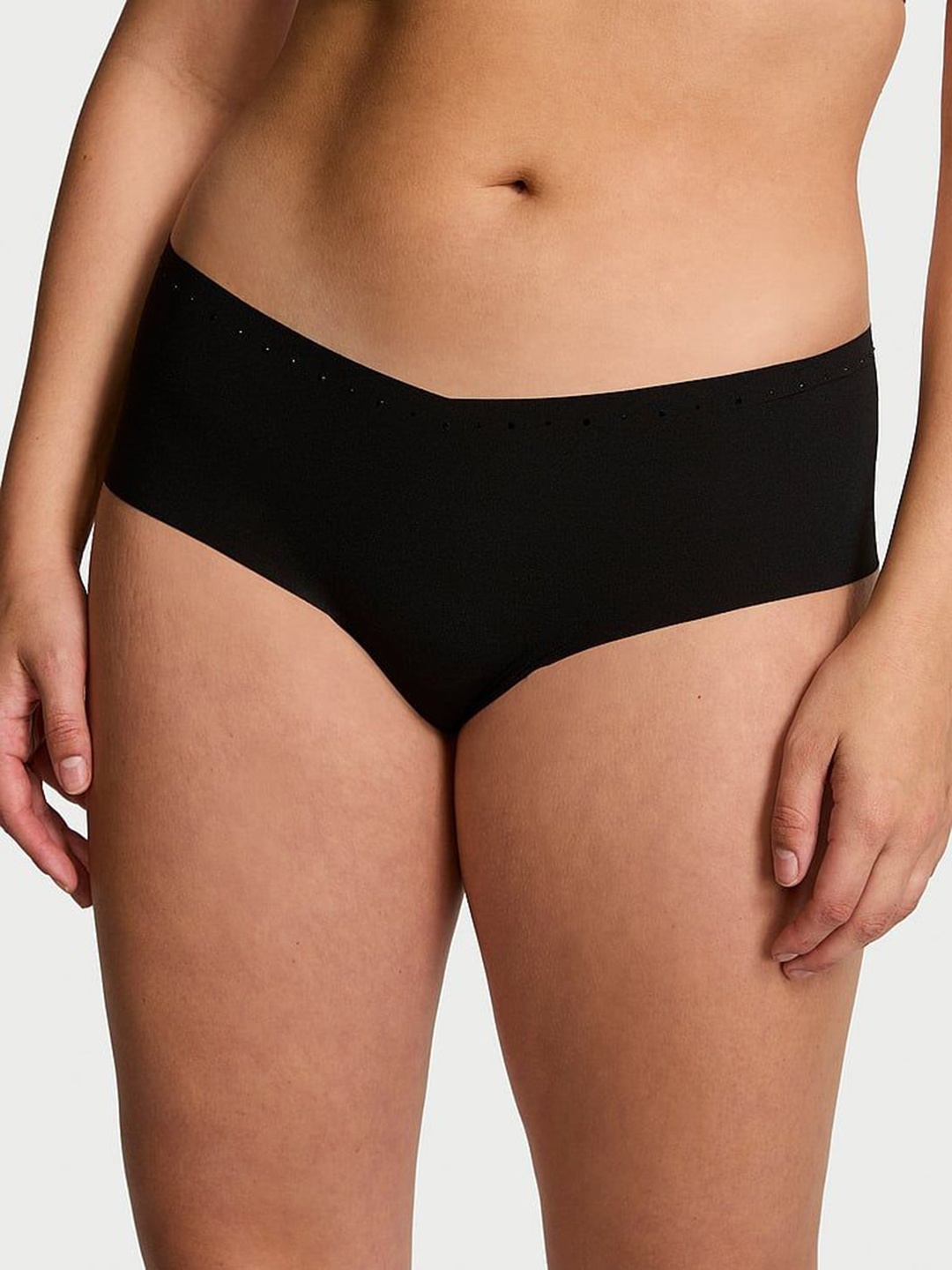 

Victoria's Secret Women No-Show Shine-Trim Low Rise Briefs - 112552106AZK, Black