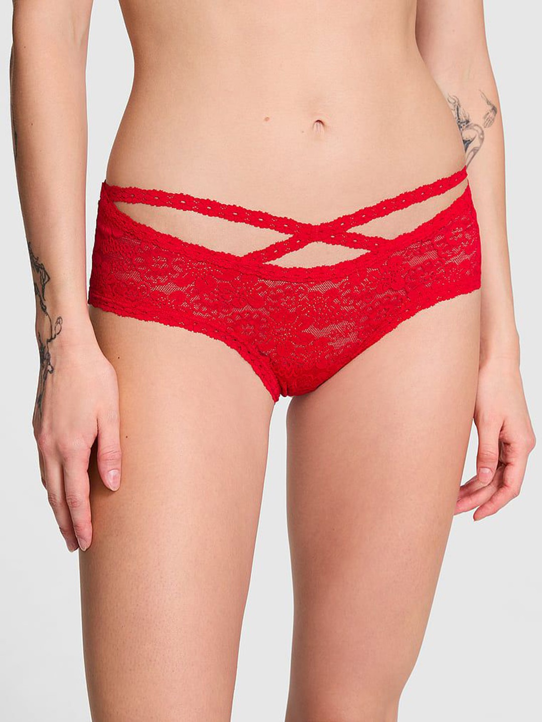 

Victoria's Secret Women Self Design Basic Brief, Red