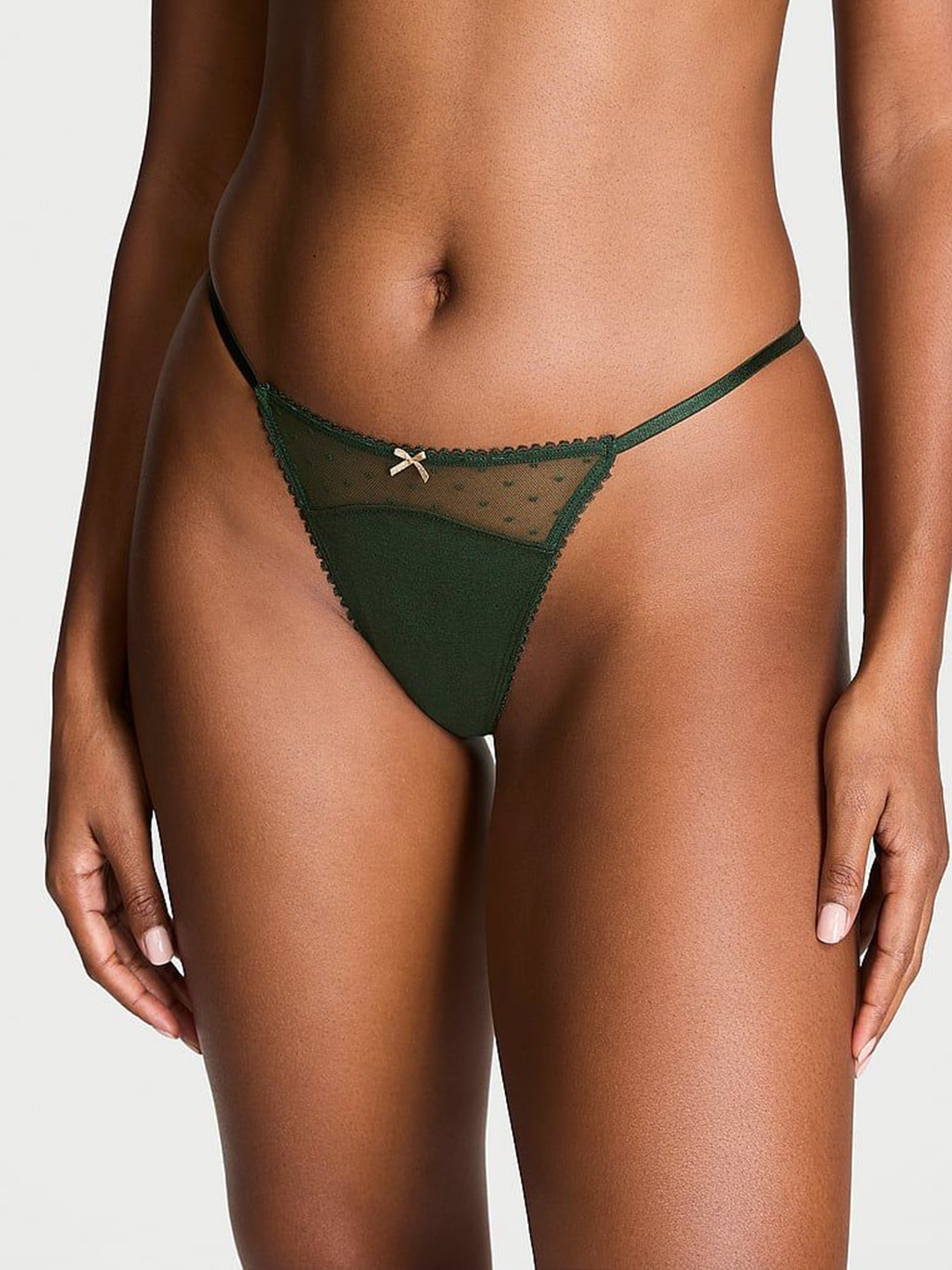 

Victoria's Secret Low Rise V-String Thongs, Green