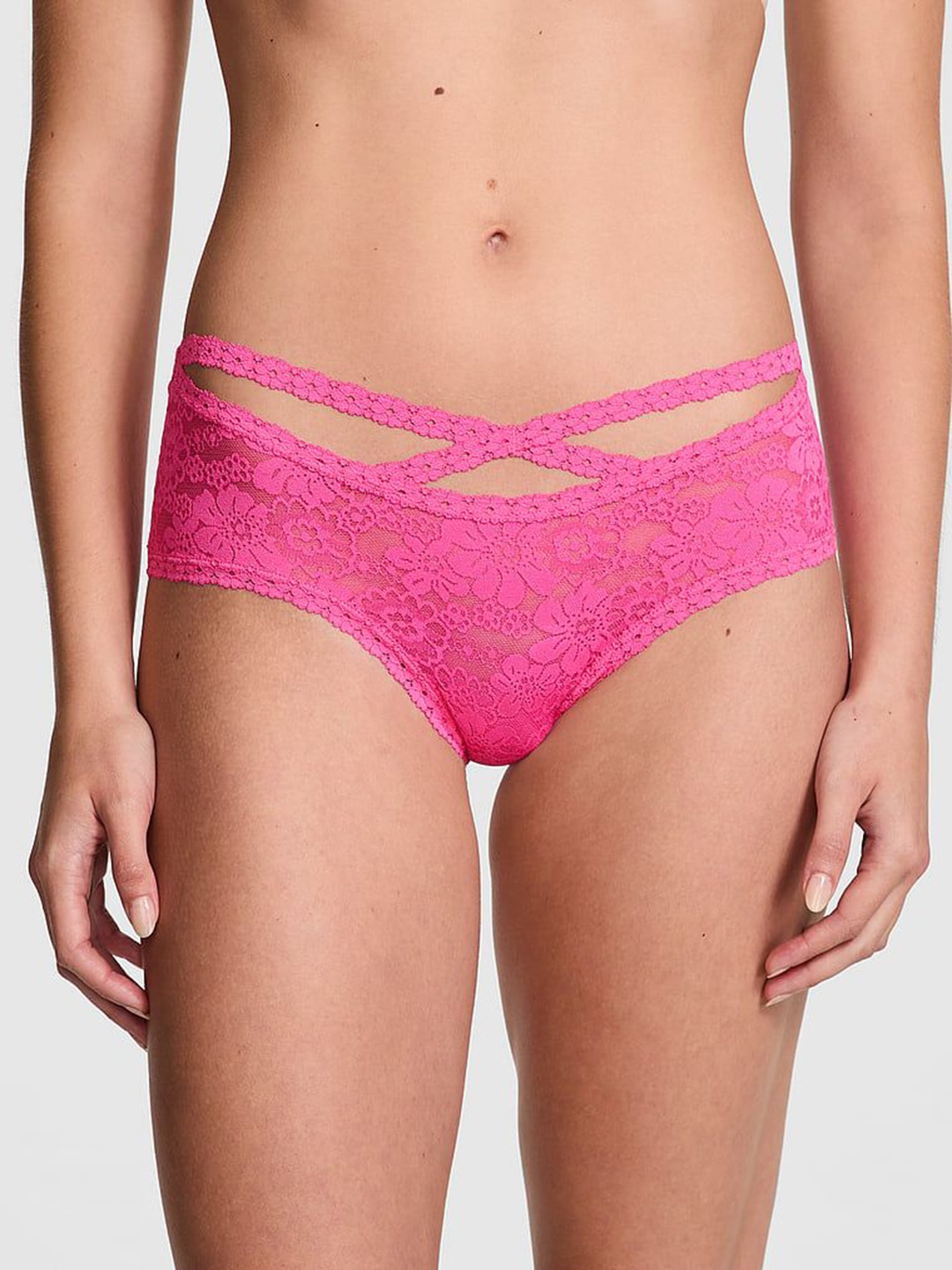 

Victoria's Secret Women Self Design Strappy Cheeky Brief, Pink