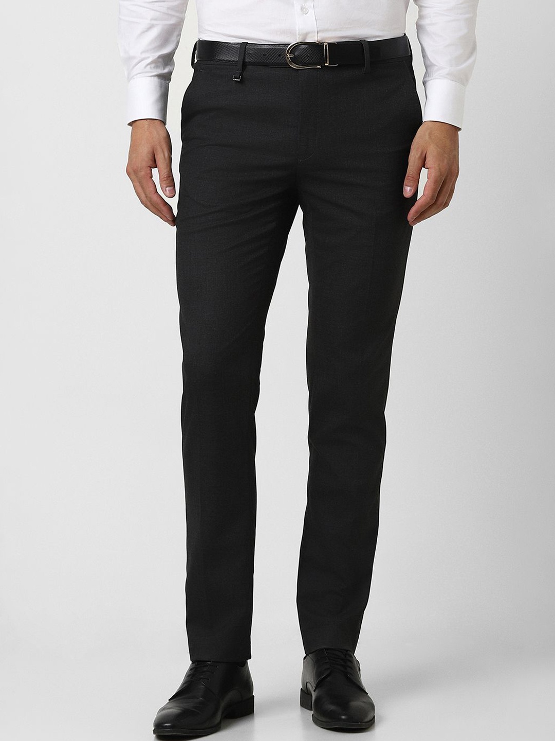 

Van Heusen Men Checked Slim Fit Formal Trousers, Charcoal
