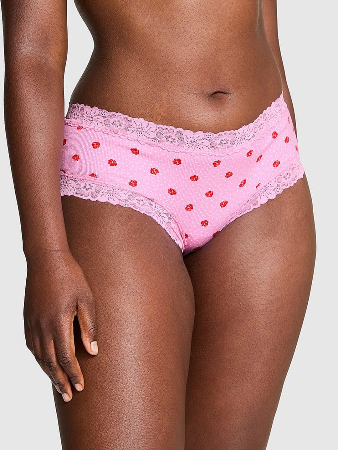 

Victoria's Secret Women Lace-Trim Cheeky Anti Microbial Briefs, Pink