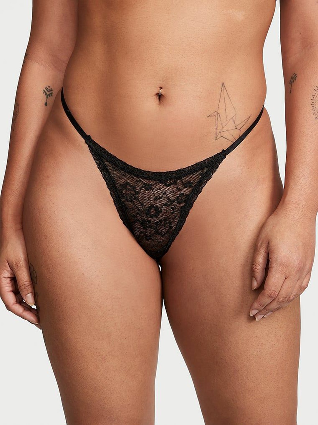 

Victoria's Secret Women Lace String Thong Brief, Black