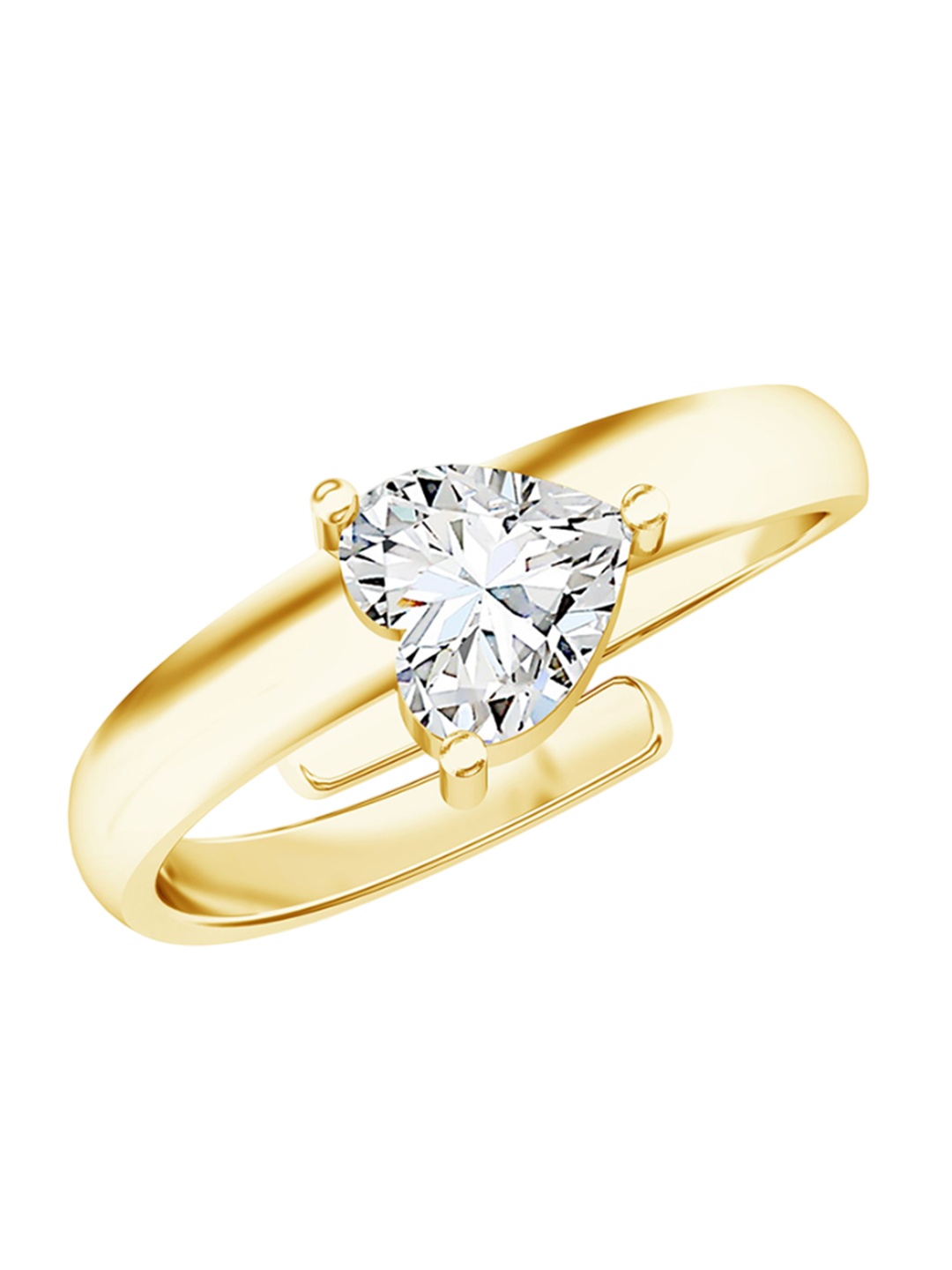 

Kicky And Perky 925 Sterling Silver Gold-Plated Stone Studded Finger Ring