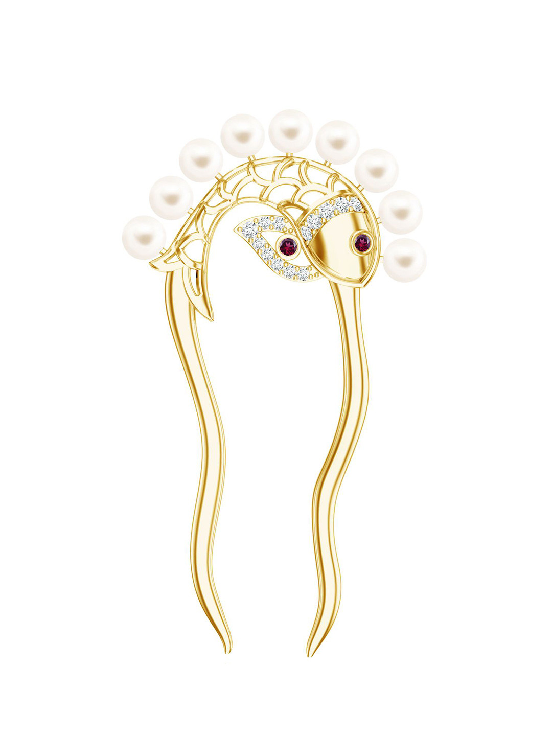 

Kicky And Perky Women Embellished Hair U Pins, Gold