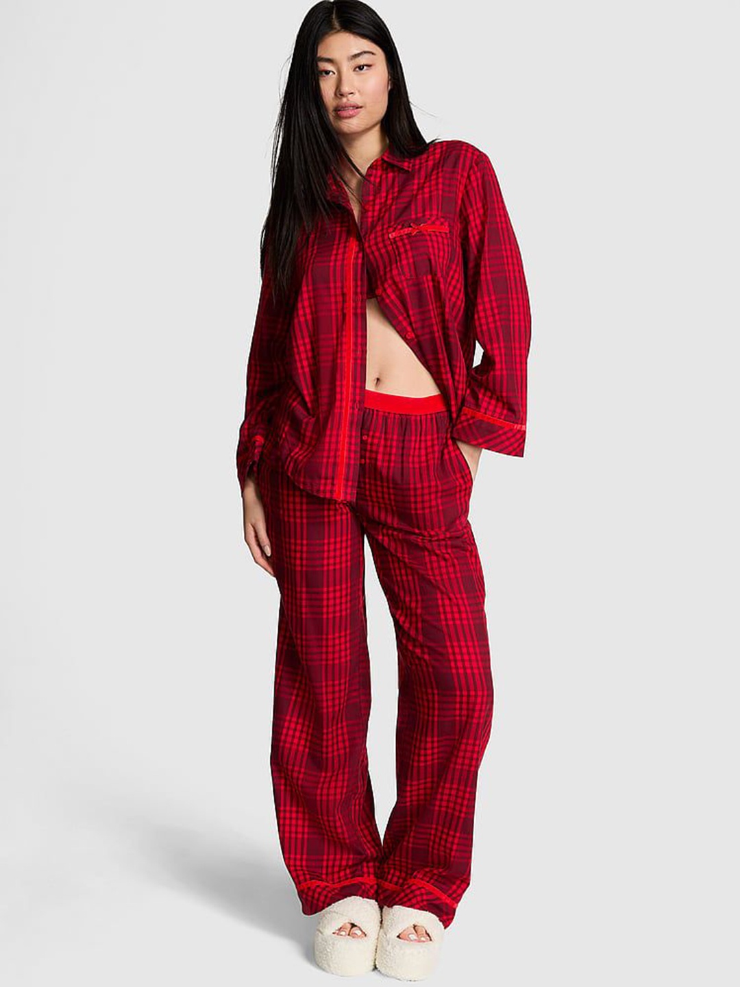 

Victoria's Secret Women Checked Night suit, Red