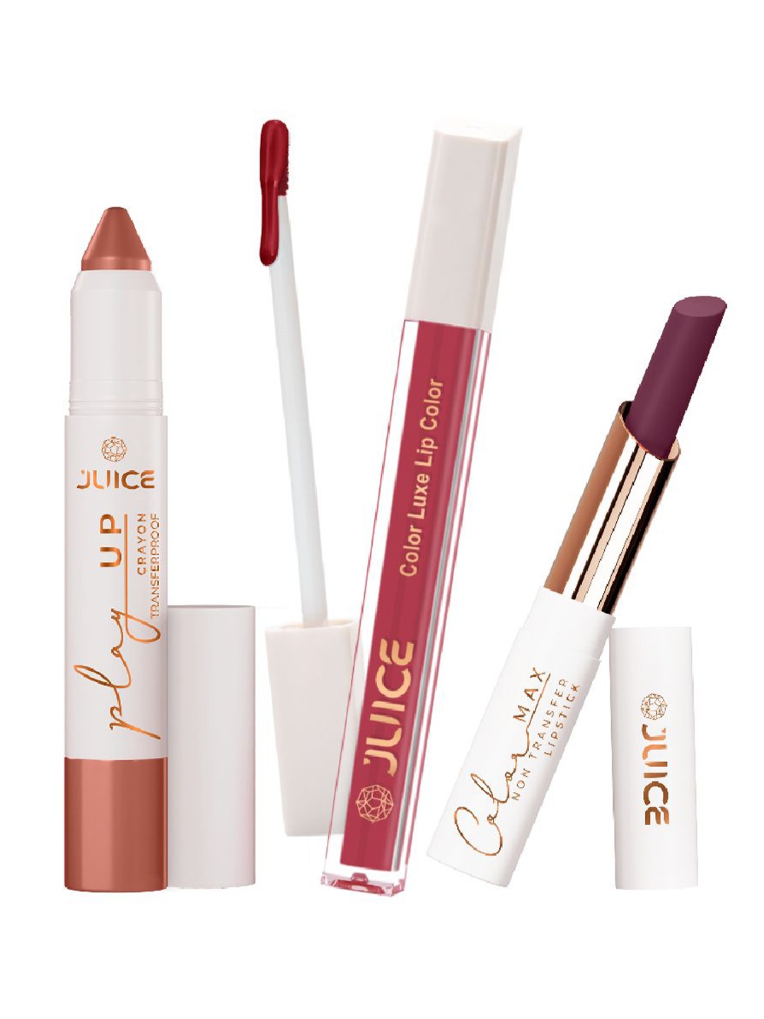 

JUICE Set Of 3 Color Luxe Color Max Play Up Lipstick -7.8 g -MCR01- M13 - M13, Maroon