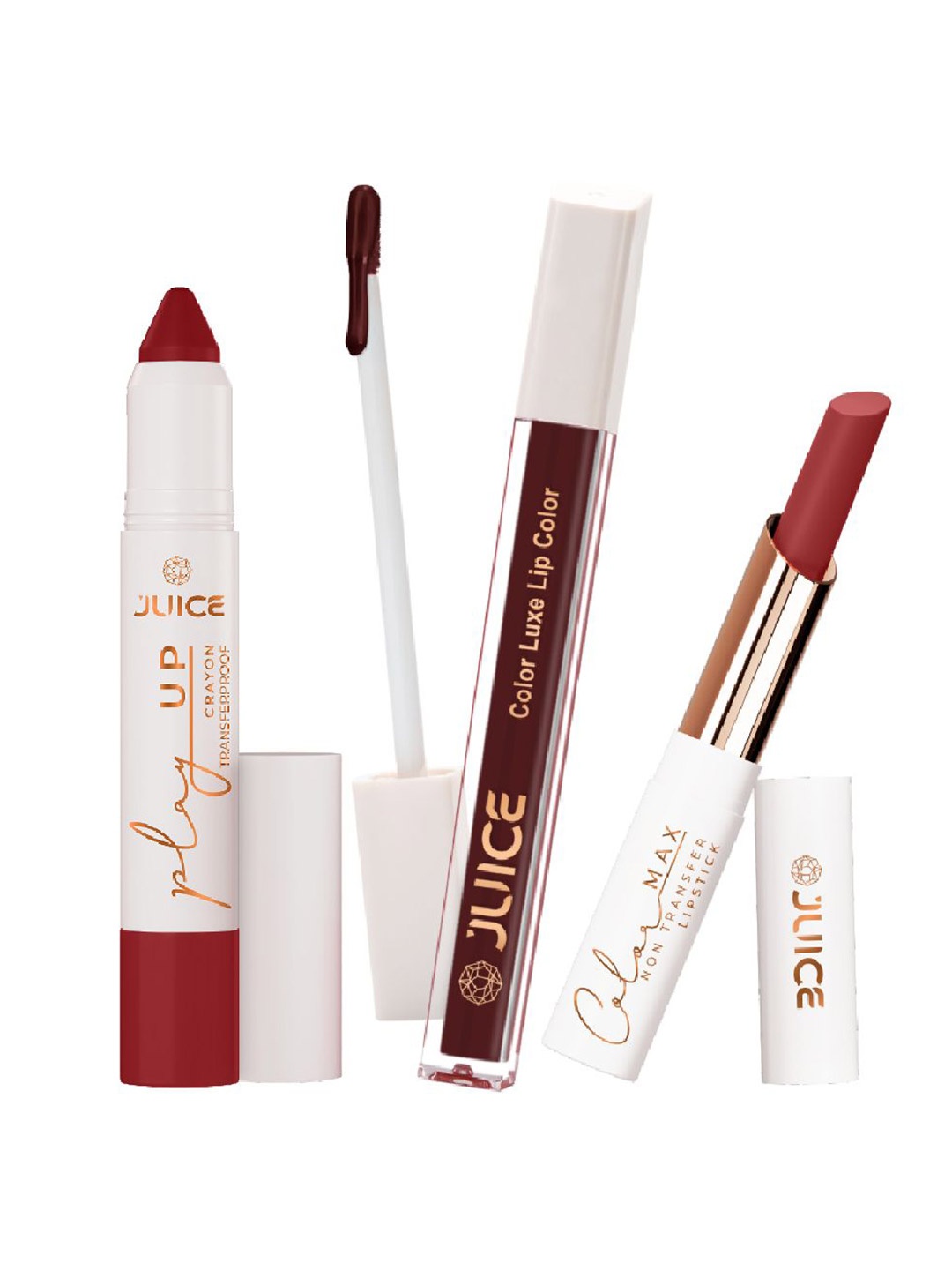 

JUICE Set Of 3 Long Lasting Crayon Color- Lip Color & Bullet Lipsticks- 7.8 g - 10 -08- 03, Maroon