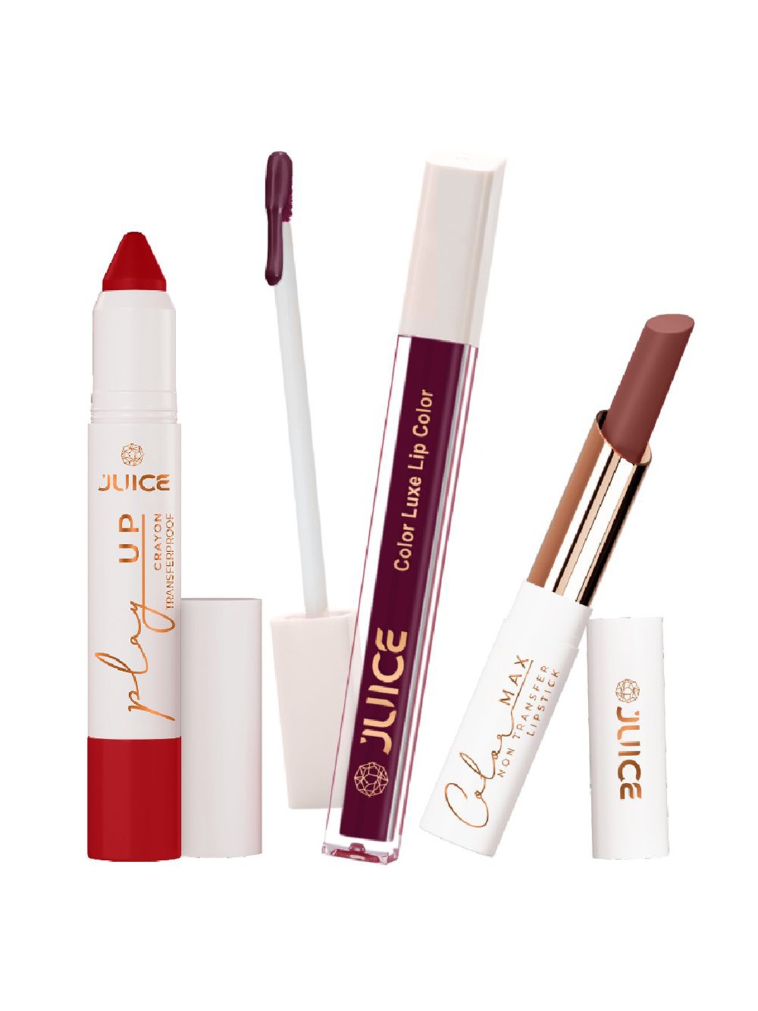 

JUICE Set Of 3 Color Luxe Color Max & Play Up Lipsticks - 7.8 g - 11 - 04 - 23, Red