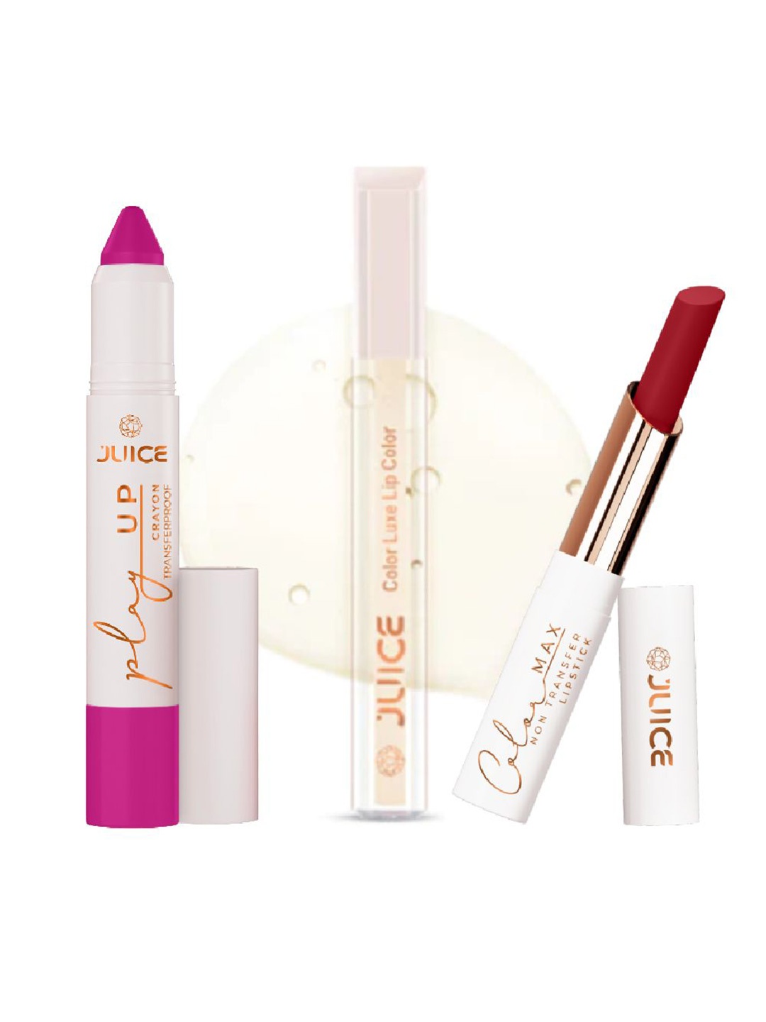 

JUICE Set Of 3 Crayon Color- Lip Color & Bullet Lipsticks - 7.8 g - 07-01-21, Pink