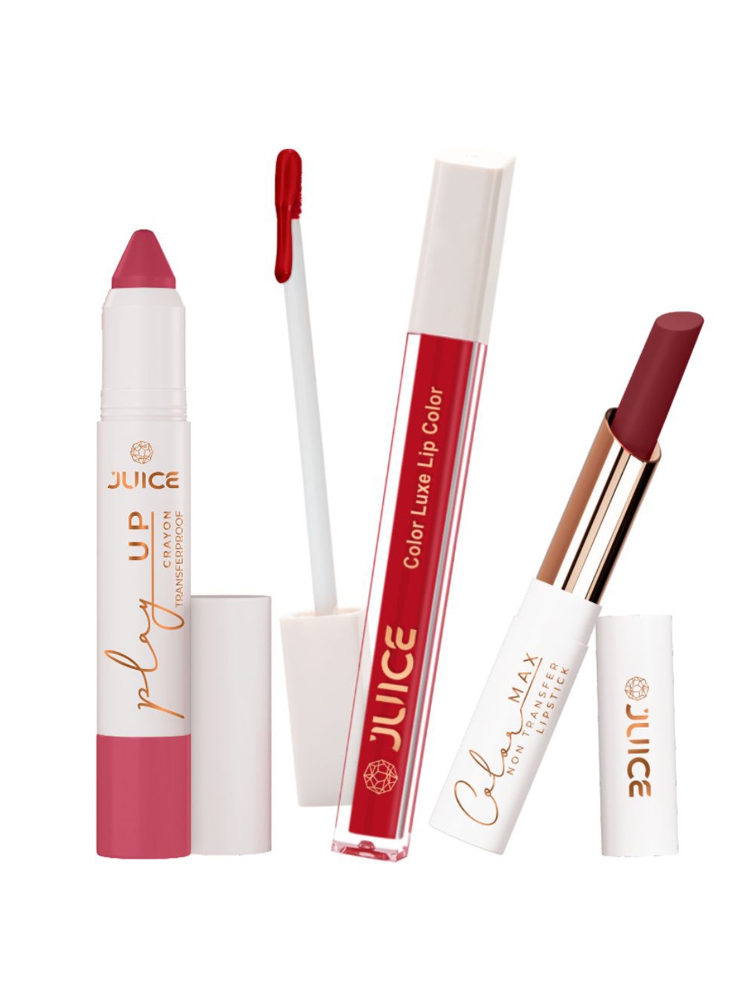 

JUICE Set Of 3 Color Luxe Color Max Play Up Lipstick -7.8 g - MCR06 - M06 - M06, Coral