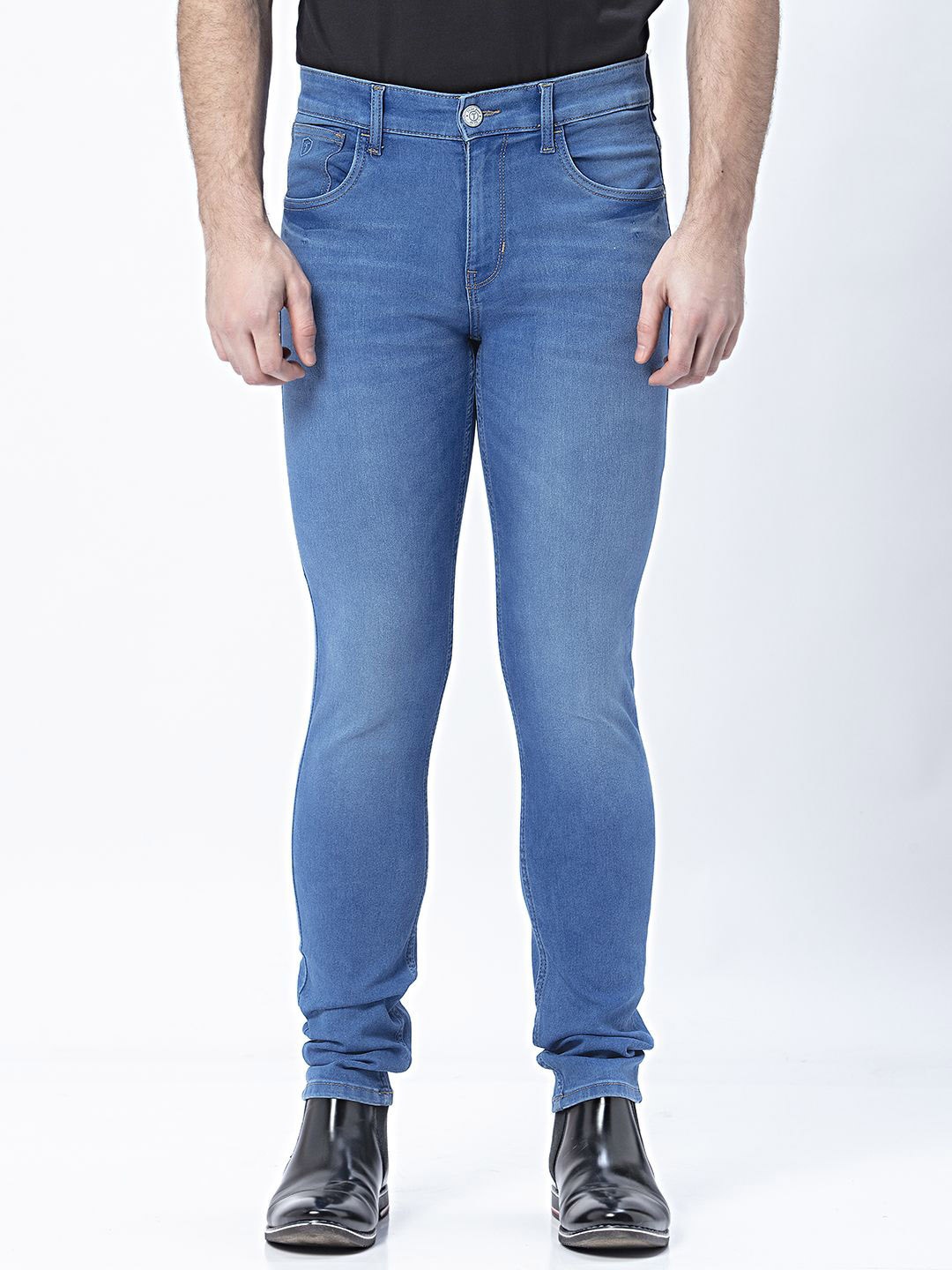 

Thinc Men Slim Fit Blissful Bell Slim Fit Stretchable Jeans, Blue