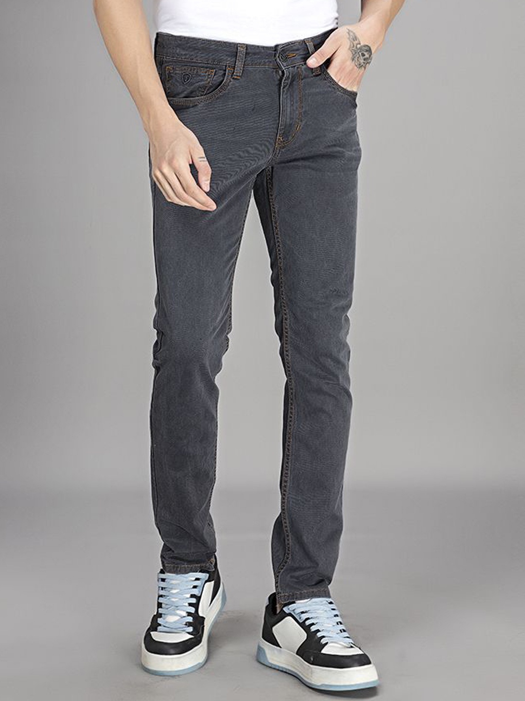 

THINC Men Lunar Line Tailored Slim Fit Stretchable Jeans, Grey