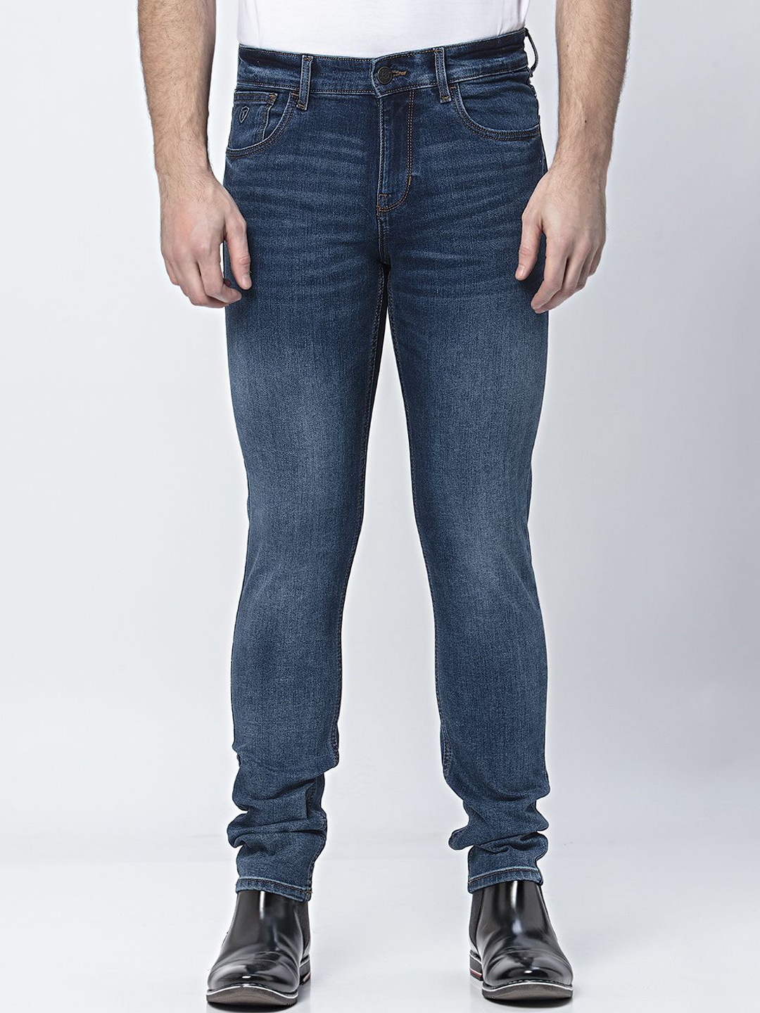 

THINC Men Dark Dazzle Slim Fit Stretchable Jeans, Blue