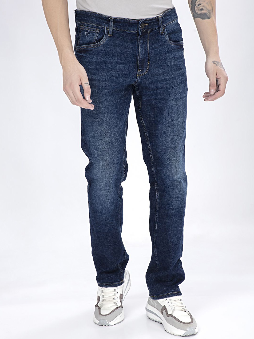 

Thinc Men Slim Fit Slate Sizzle Straight-Fit Stretchable Jeans, Blue