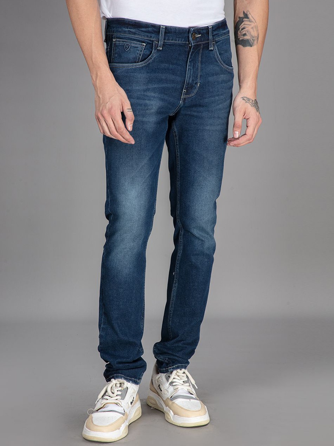 

Thinc Men Slim Fit Stellar Stitch Sculpted Slim Fit Stretchable Jeans, Blue