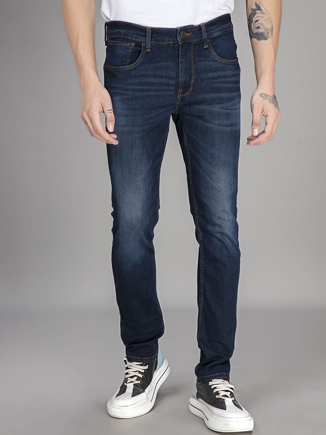 

Thinc Men Slim Fit Illusion Slim Fit Stretchable Jeans, Navy blue