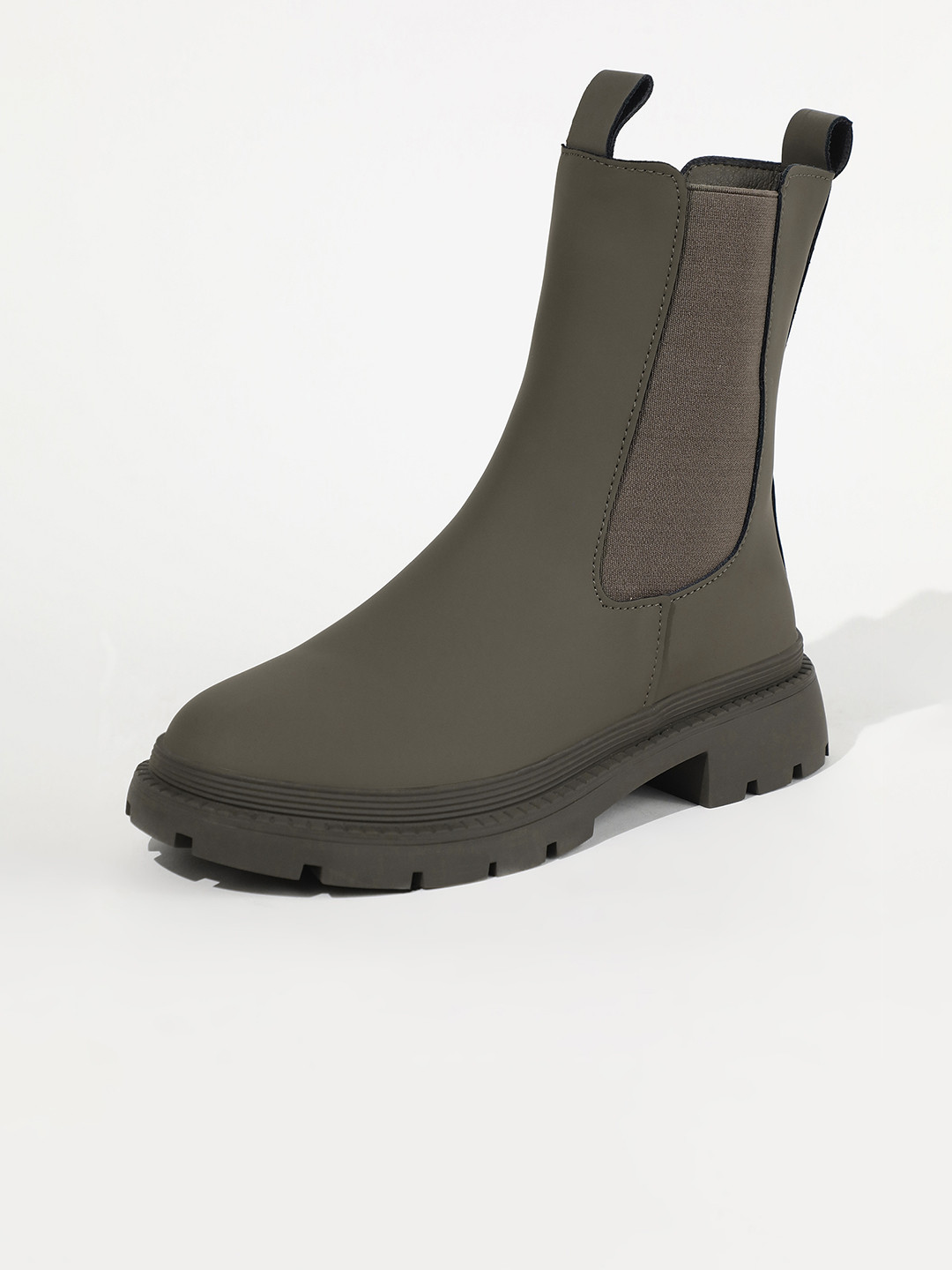 

LULU & SKY Women Faux Leather Ankle Length Casual Chelsea Boots, Grey