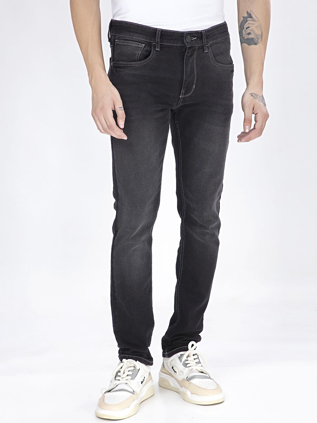 

THINC Men Midnight Sleek Slim Fit Stretchable Jeans, Black
