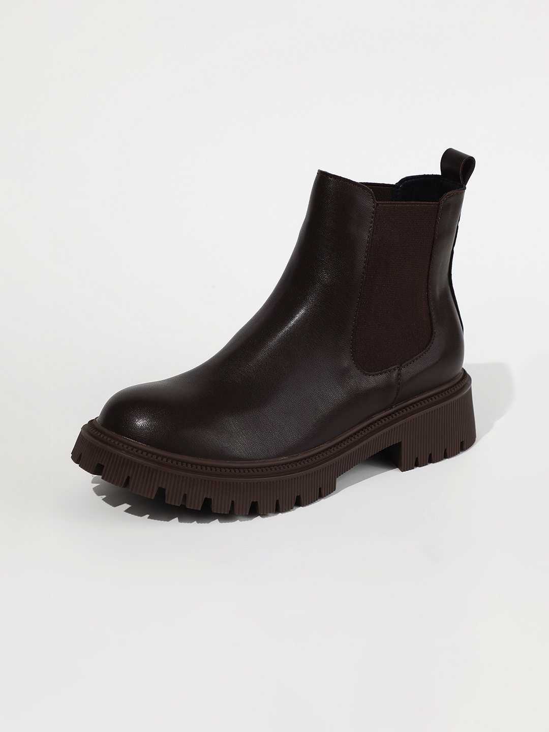 

LULU & SKY Women Casual Block-Heeled Chelsea Boots, Brown