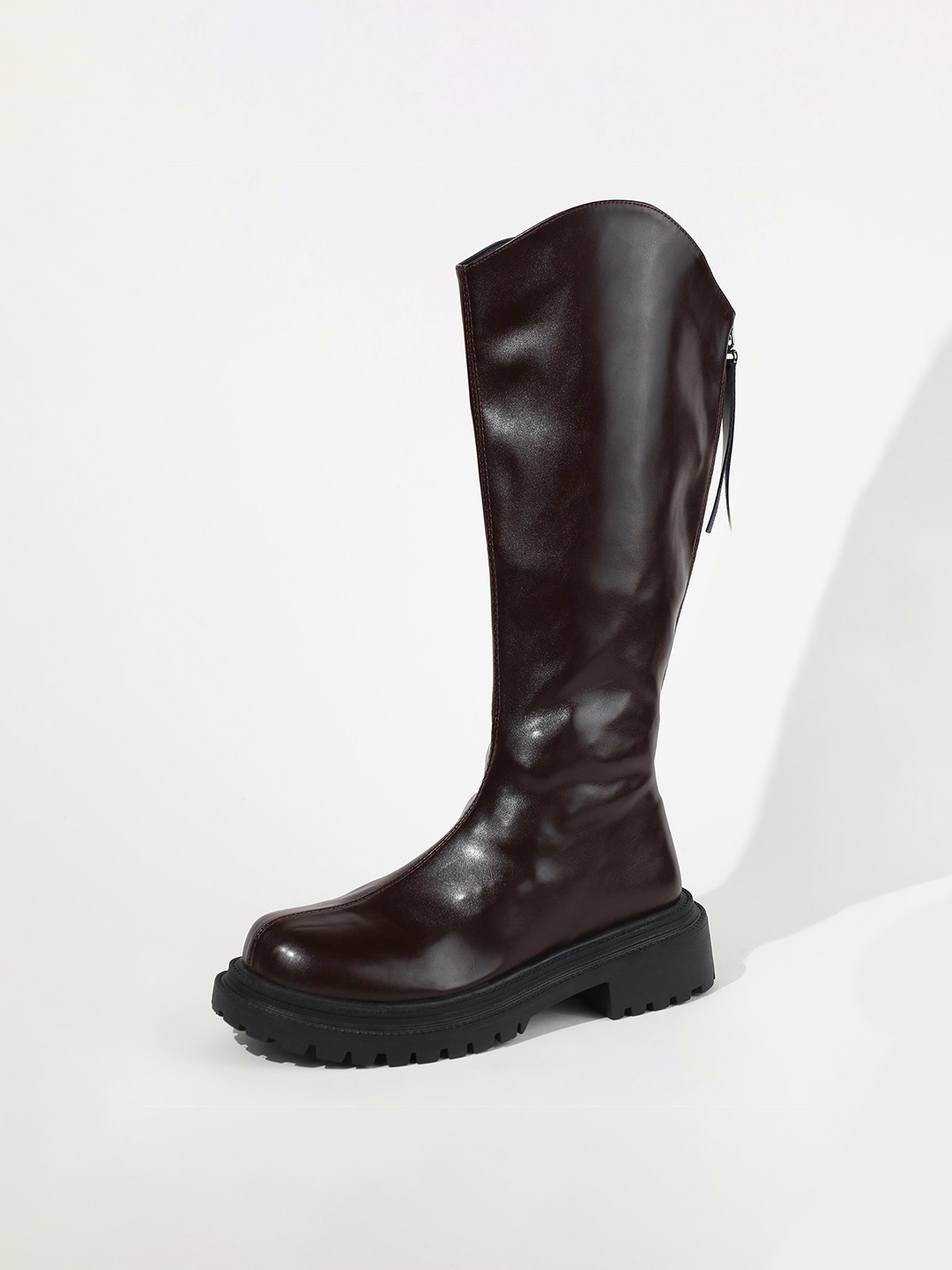 

LULU & SKY Women Knee-High Round-Toe Regular Boots, Brown