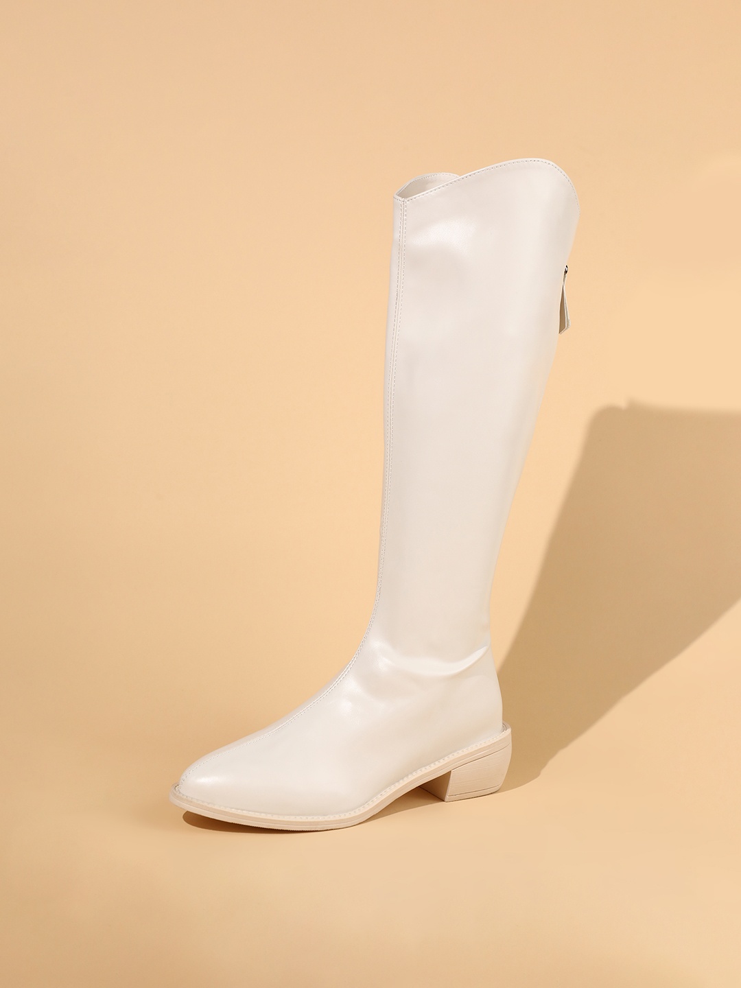 

LULU & SKY Women Casual Block-Heeled Regular Boots, Beige