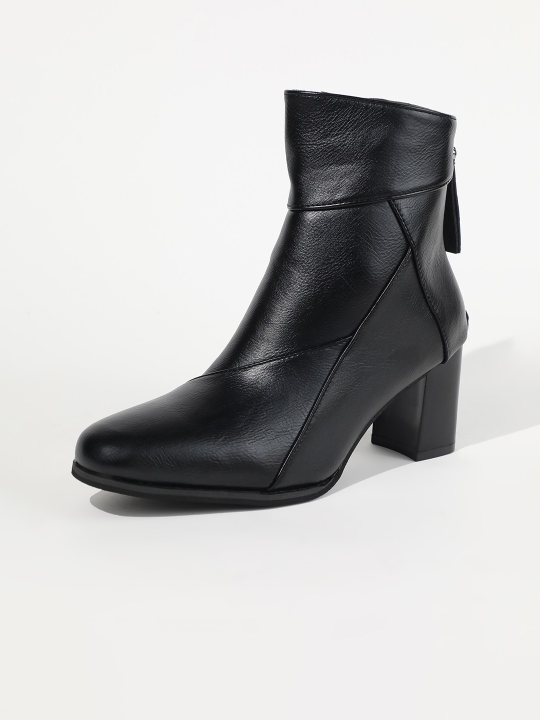 

LULU & SKY Women Textured Casual Block-Heeled Regular Boots, Black