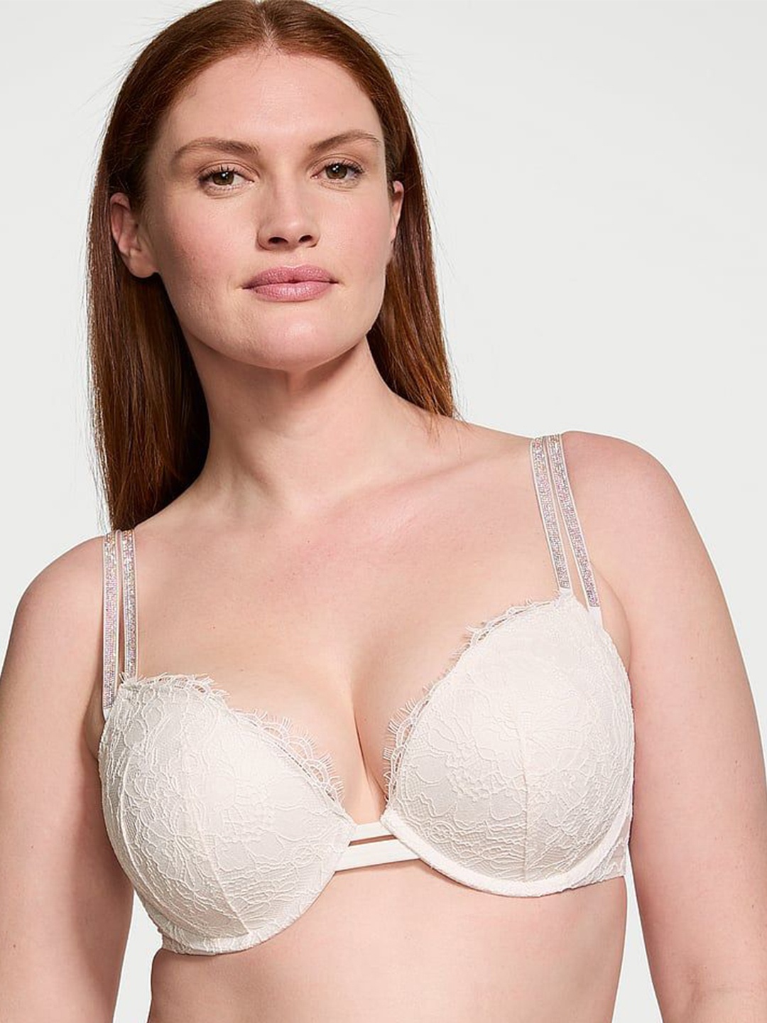 

Victoria's Secret Women Floral Medium Coverage Underwired Lightly Padded Bra, White