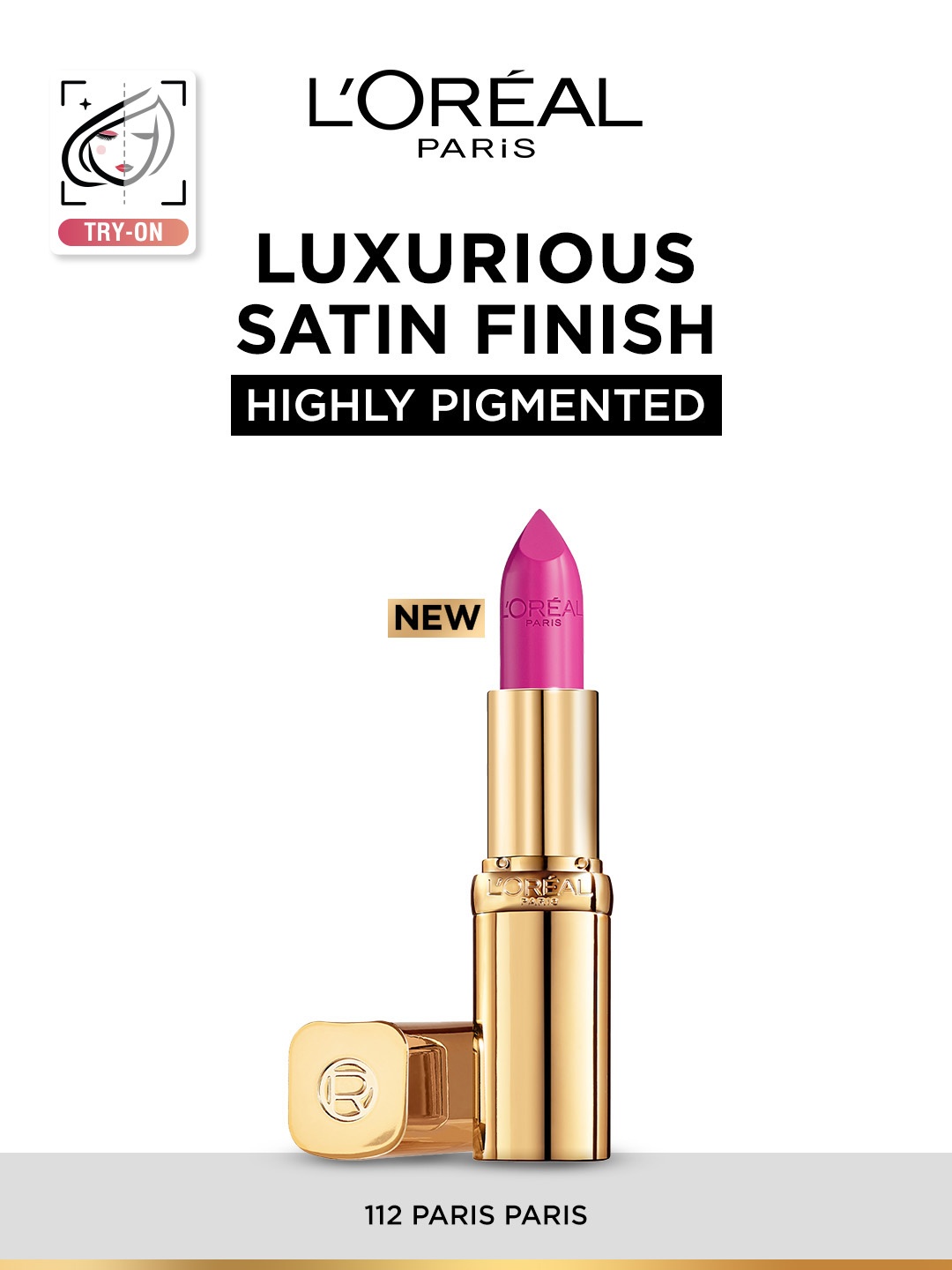 

LOreal Paris Color Riche Smudge-Proof Satin Lipstick - Paris Paris 112, Pink
