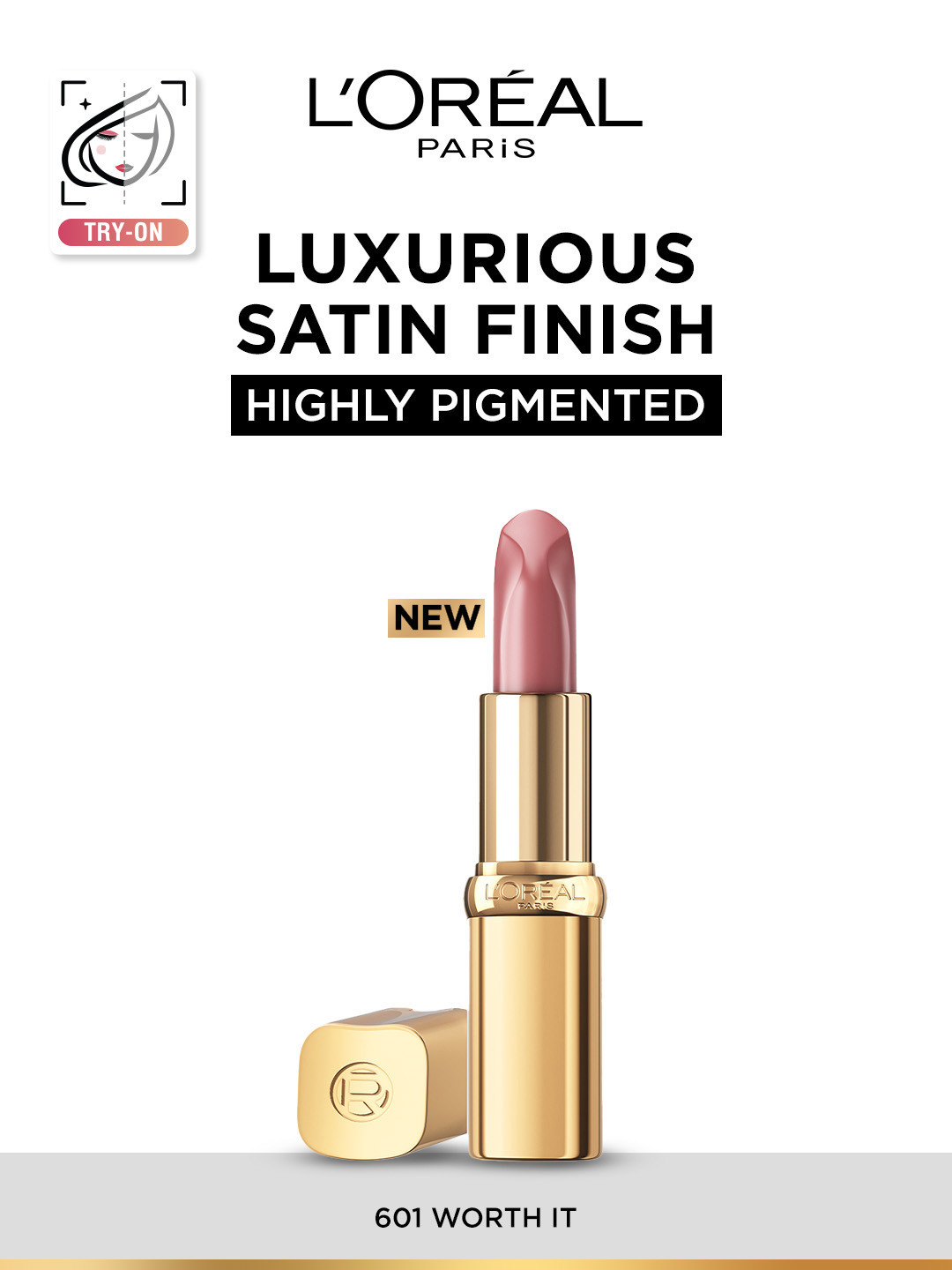 

LOreal Paris Color Riche Smudge-Proof Satin Lipstick - Worth It 601, Nude