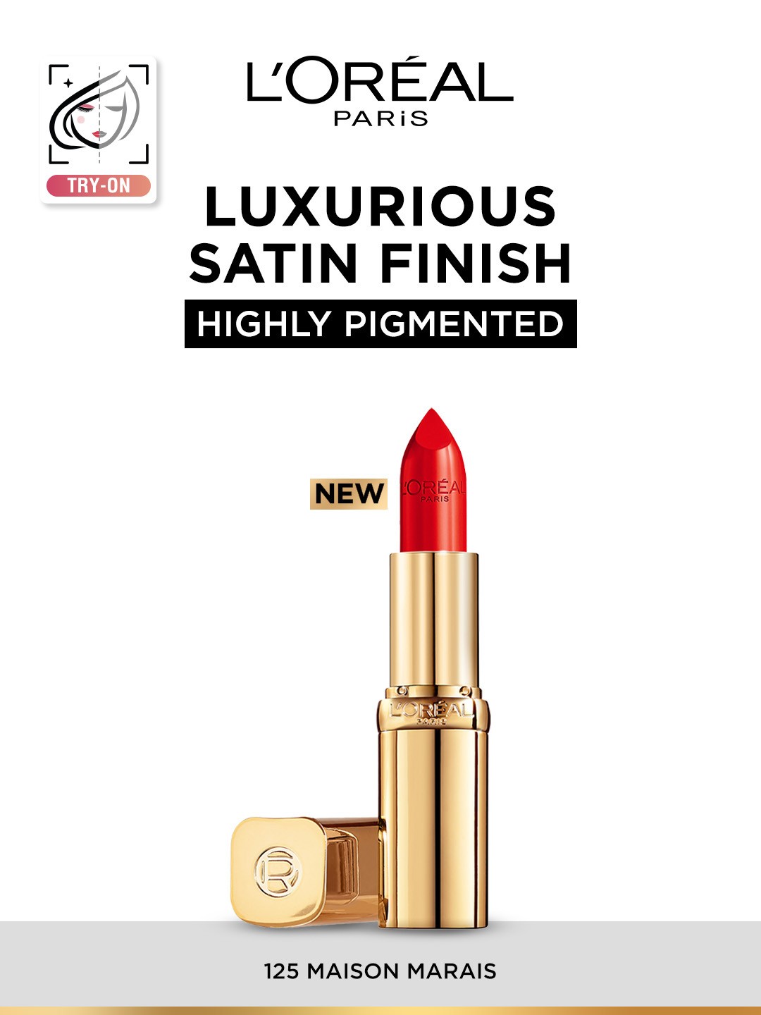 

LOreal Paris Color Riche Smudge-Proof Satin Lipstick - Maison Marais 125, Red