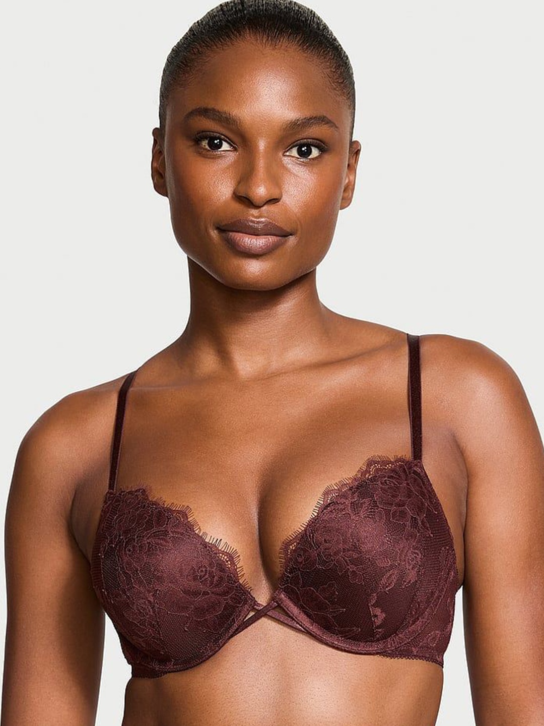 

Victoria's Secret Women Medium Coverage Underwired Lightly Padded Push-Up Bra, Brown