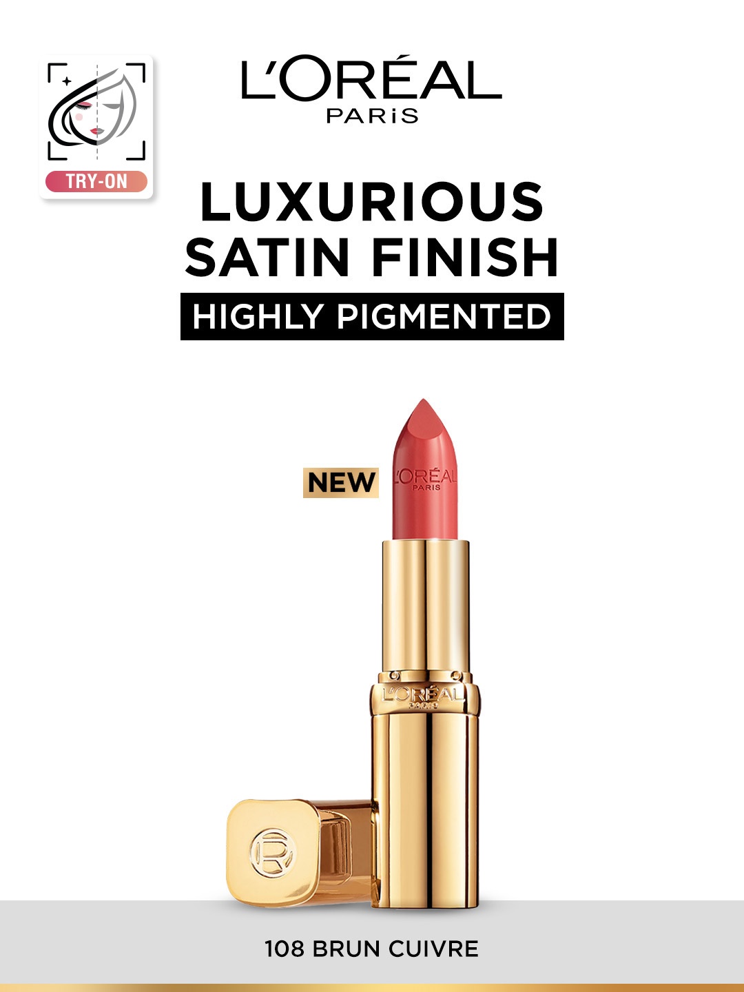 

LOreal Paris Color Riche Smudge-Proof Satin Lipstick - Bruin Cuirve 108, Brown