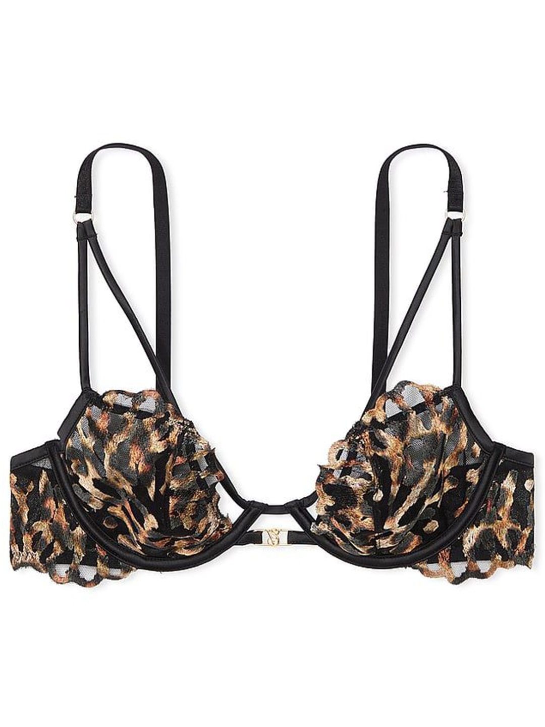 

Victoria's Secret Animal Medium Coverage Underwired Lace Bra, Black