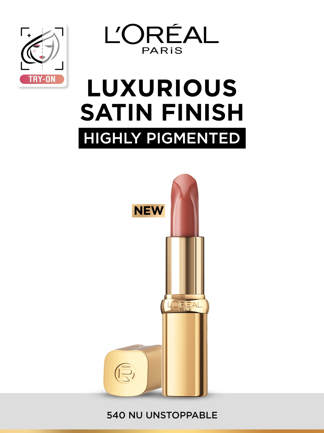 

LOreal Paris Color Riche Smudge-Proof Satin Lipstick - Nu Unstoppable 540, Nude