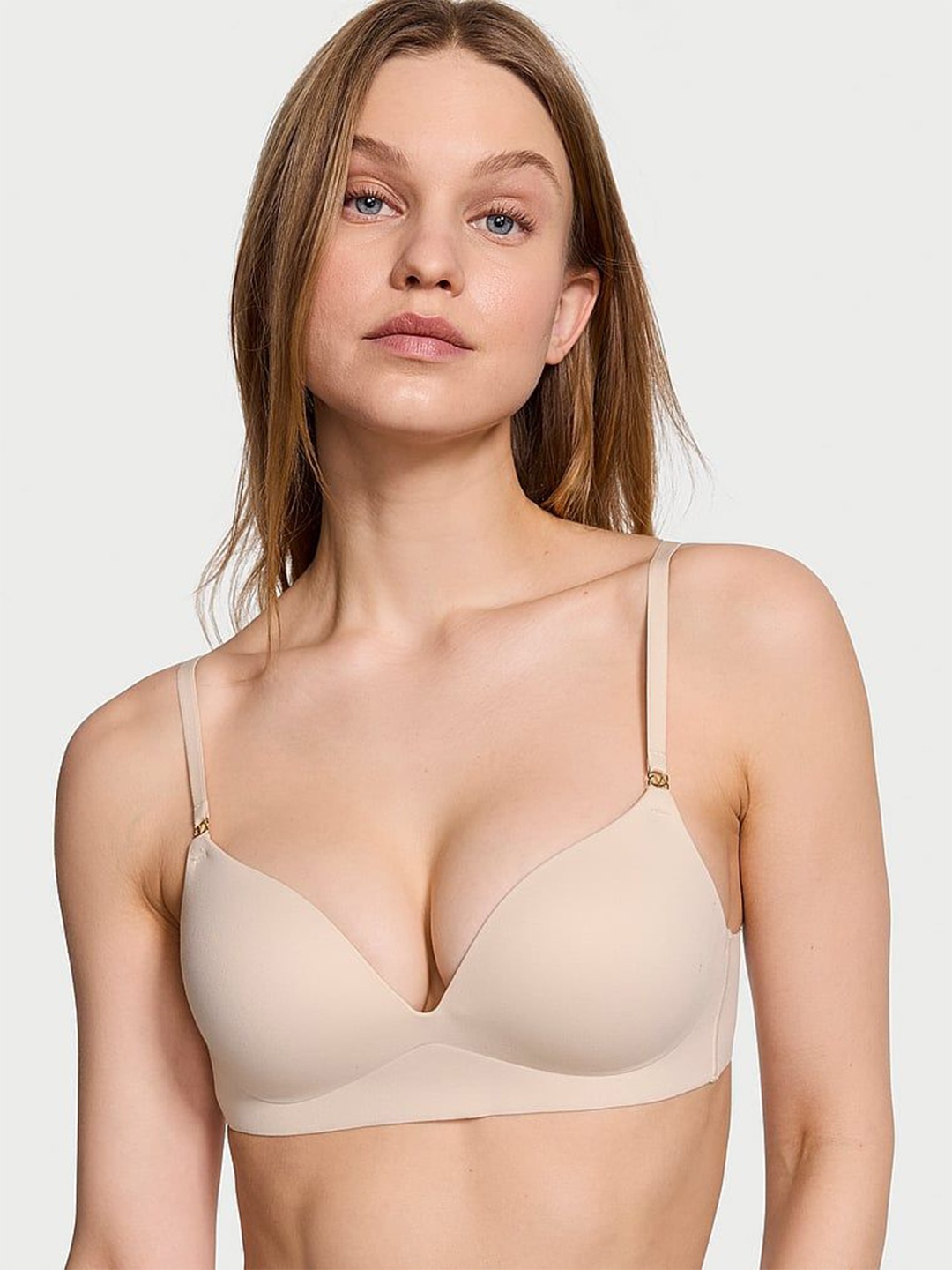 

Victoria's Secret Women Medium Coverage Lightly Padded Wireless Push-Up Bra, Beige