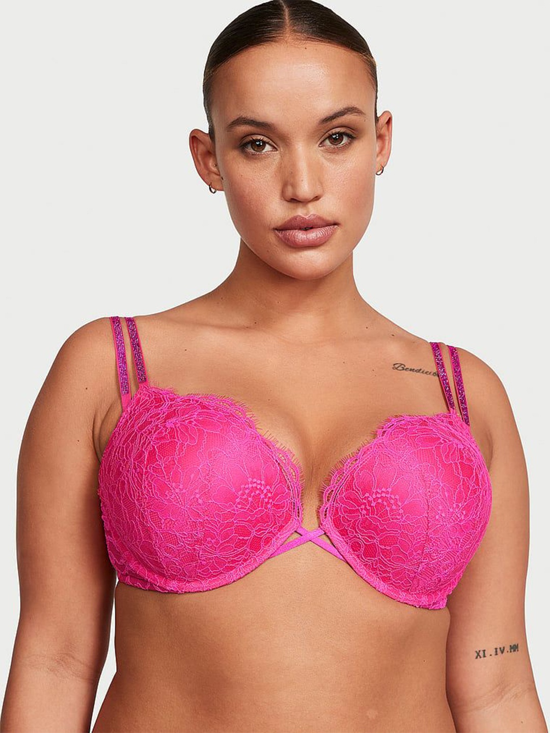 

Victoria's Secret Floral Medium Coverage Underwired Lightly Padded Bra, Pink