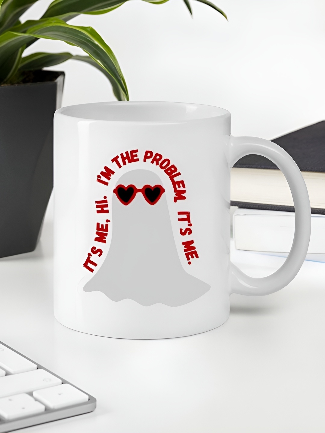

Giftii White & Red Typography Printed Ceramic Mug 300ml