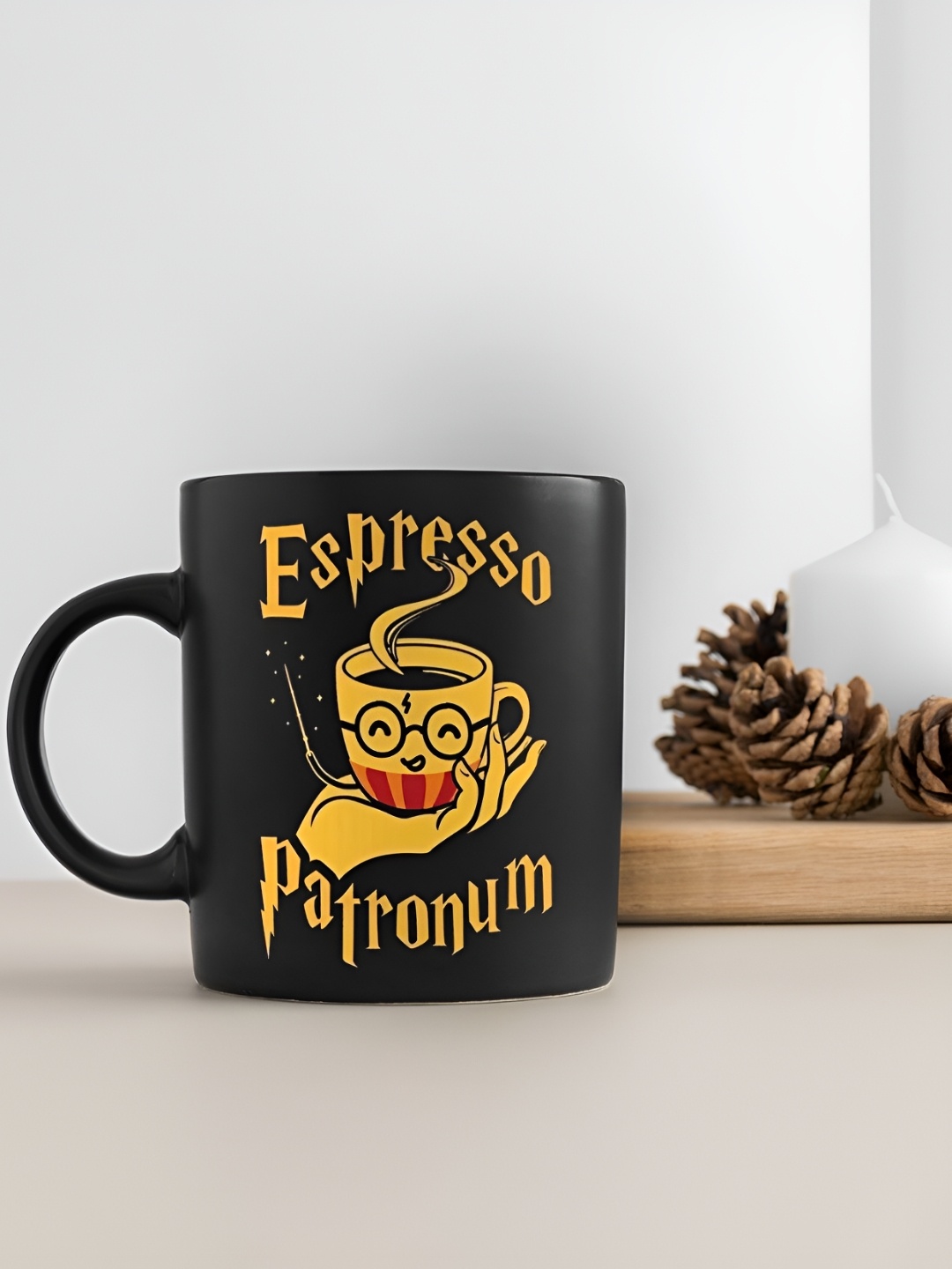 

Giftii Black & Yellow Typography Printed Ceramic Mugs 300ml