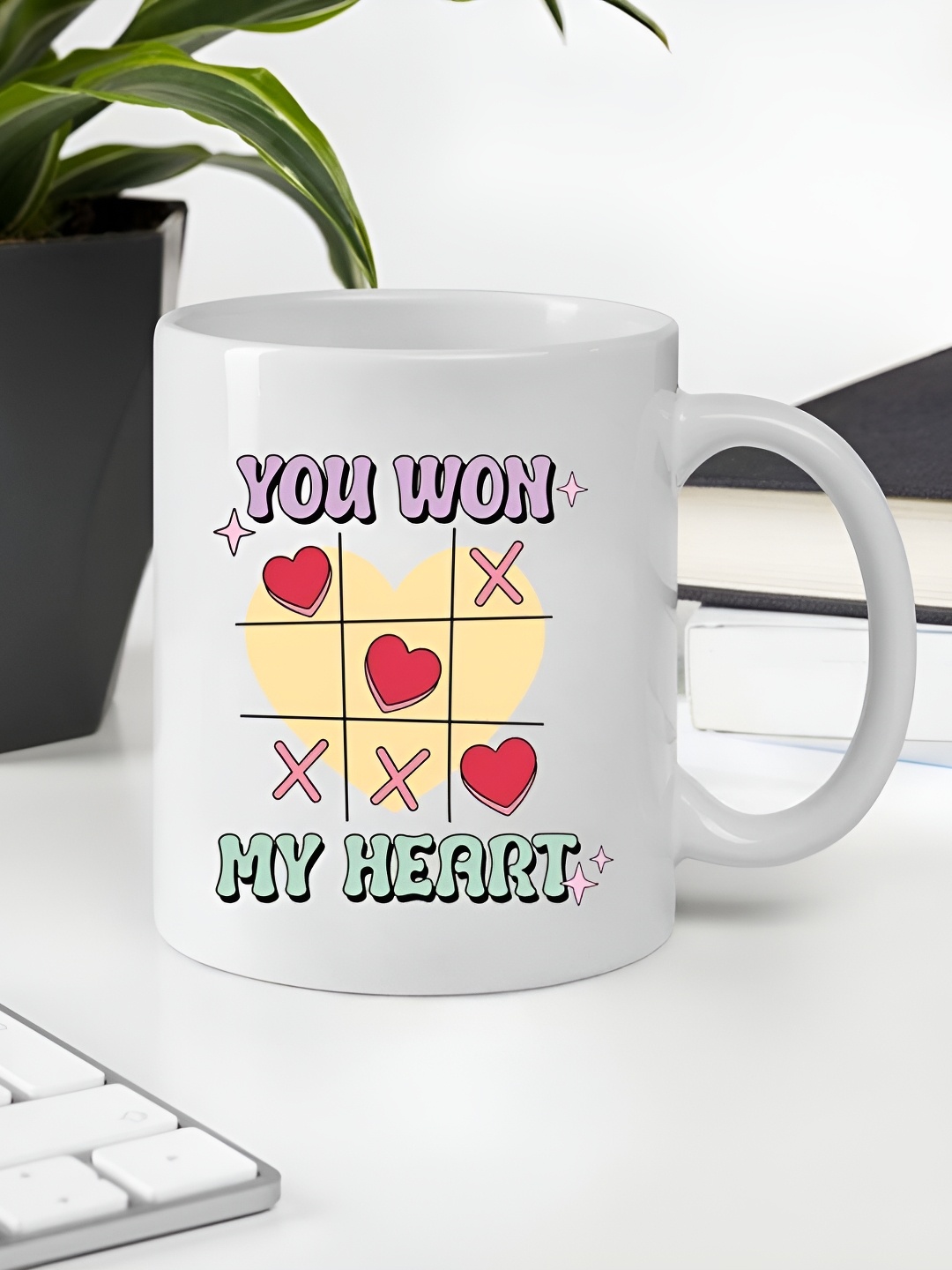 

Giftii White & Yellow Typography Printed Ceramic Mug 300ml