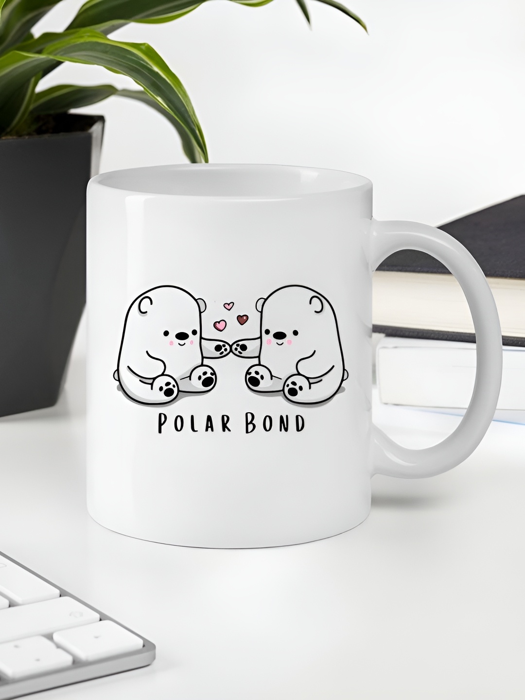 

Giftii White & Black Typography Printed Ceramic Mugs 300ml