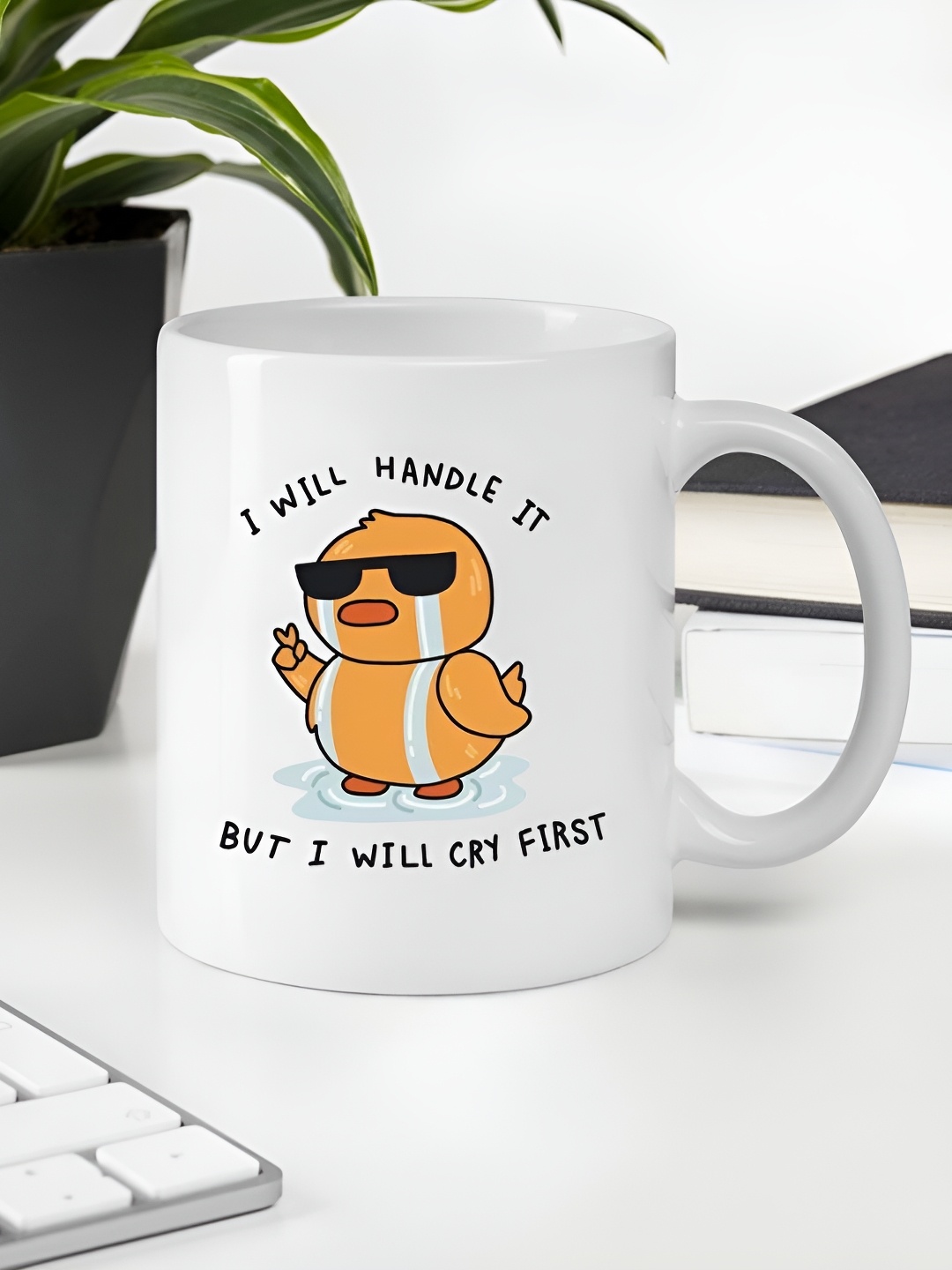 

Giftii White & Black Duck Printed Ceramic Mugs 300ml