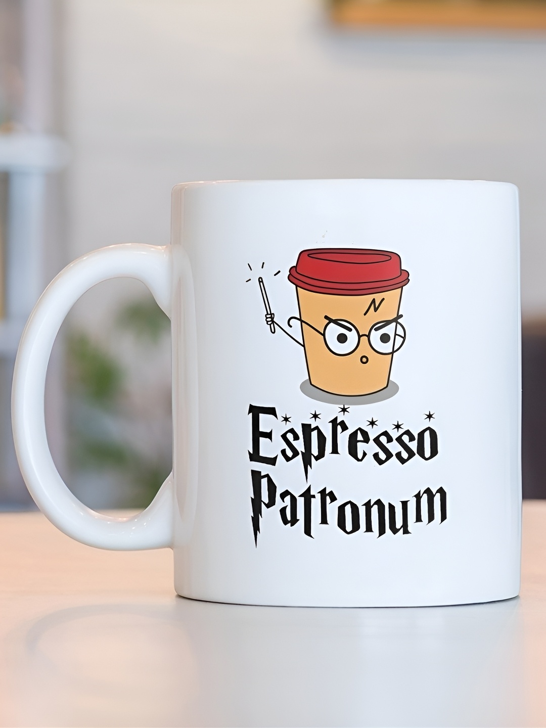 

Giftii White & Brown Typography Printed Ceramic Mugs 300ml