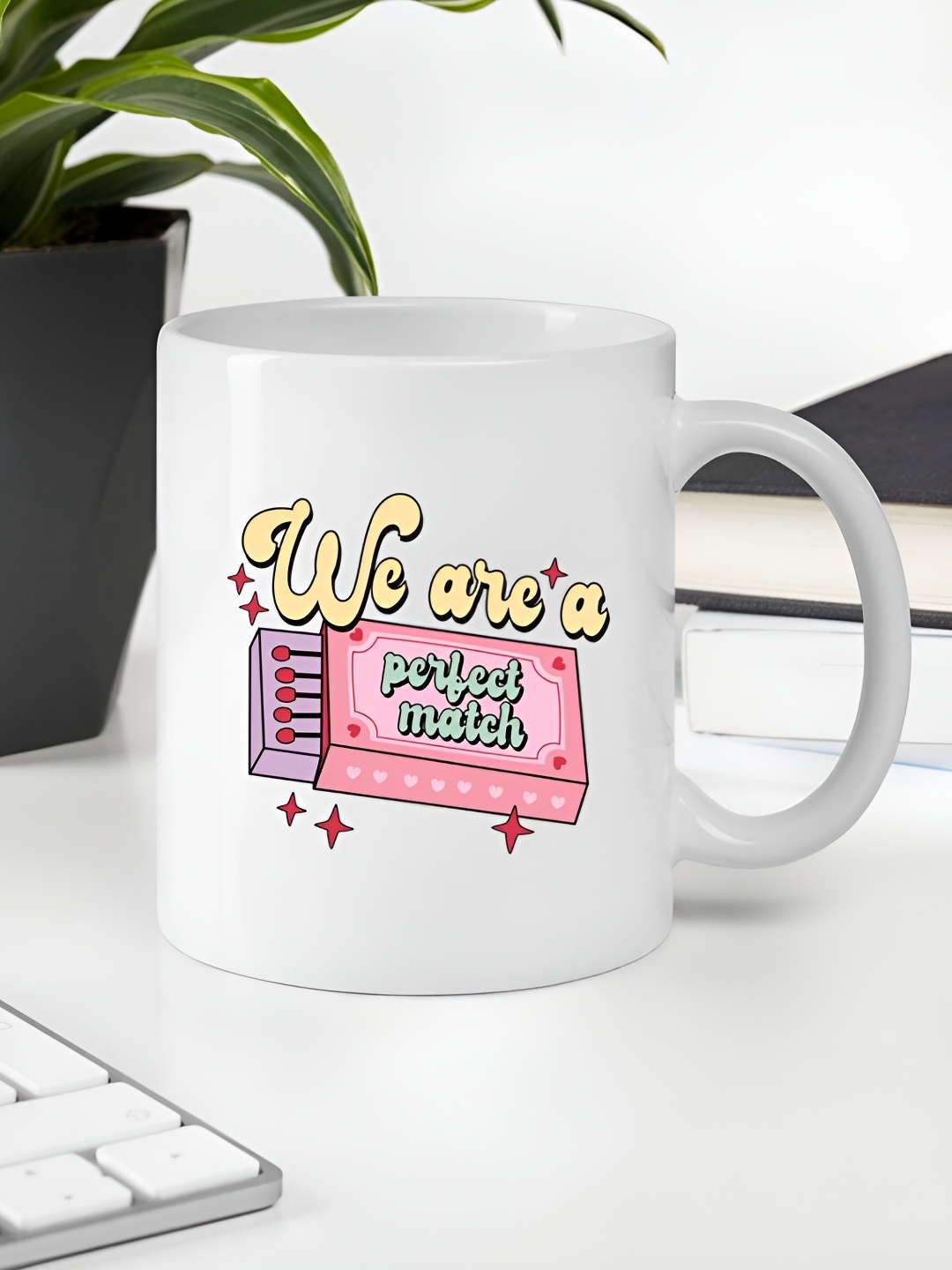 

Giftii White & Pink Typography Printed Ceramic Mug 300ml