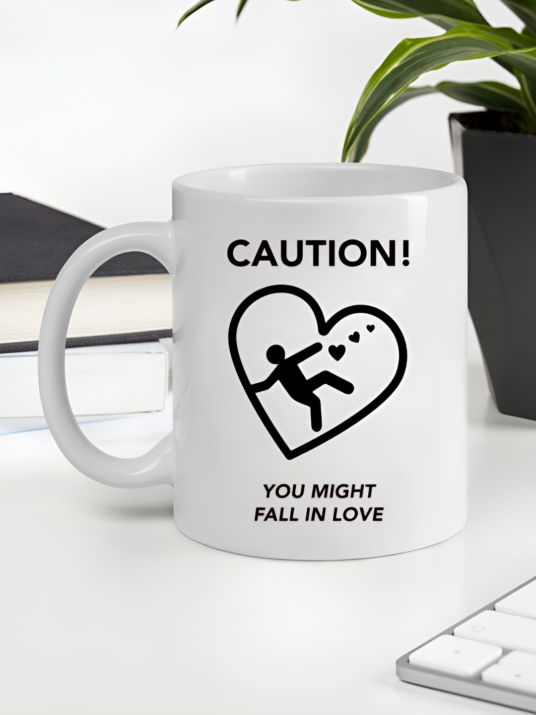 

Giftii White & Black Typography Printed Ceramic Mugs 300ml