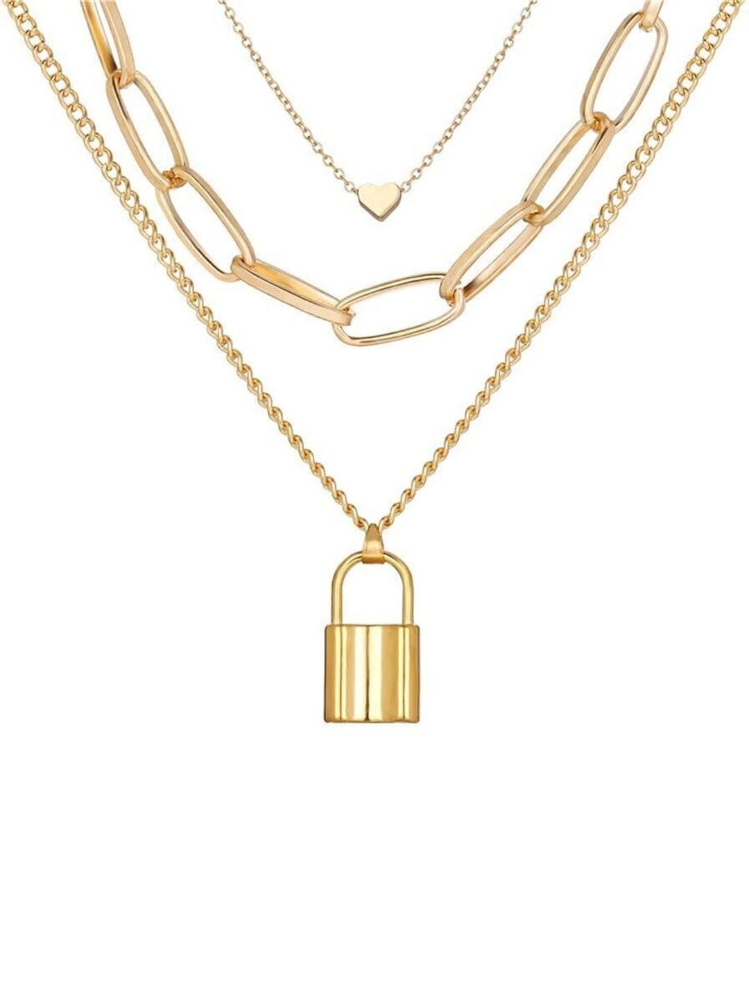 

Oxidized Heaven Gold Plated Layered Necklace