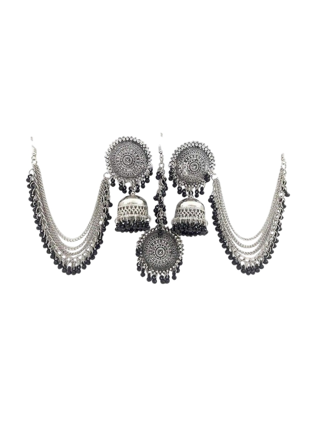 

Oxidized Heaven Sterling Silver Plated Beaded Jewellery Set