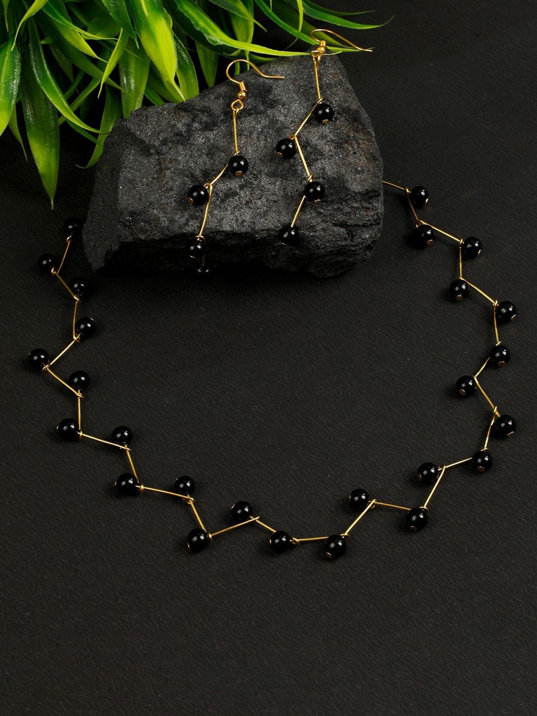 

Oxidized Heaven Silver Gold-Plated Beaded Jewellery Set