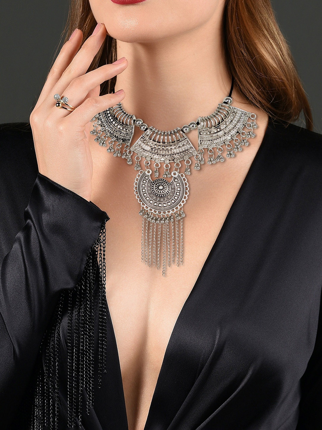 

Oxidized Heaven Sterling Silver Plated Jewellery Set